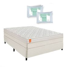 Cama Colchão e Box Inducol Casal 138cm com 2 Travesseiros Select