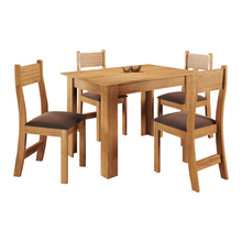 Conjunto Sala de Jantar Mesa e 4 Cadeiras Trindade 75x110cm