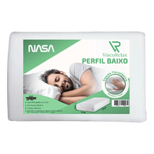 Travesseiro Visco Relax Nasa Baixo Capa 100% Algodão Hipoalergênico 60x40x14cm TRP Imports