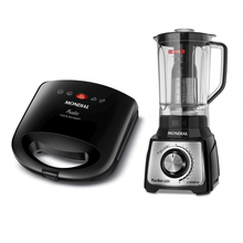Kit Cozinha Mondial Turbo Inox Pratic com Liquidificador e Sanduicheira L-1200 SN-01