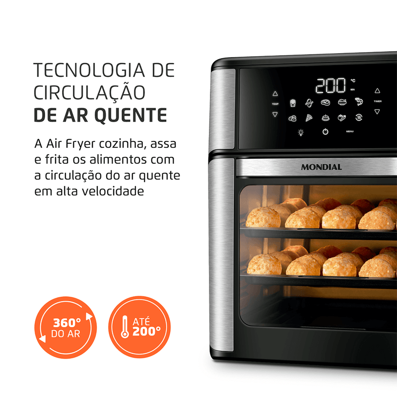Fritadeira-Air-Fryer-Oven-Afo12-Mondial