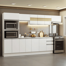 Armário de Cozinha Completa 100 MDF 310 cm Branco Smart 02