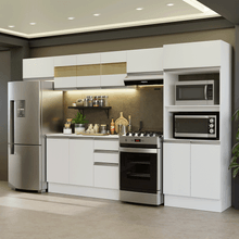 Armário de Cozinha Completa 100 MDF 310 cm Branco Smart 01 XA