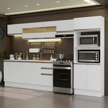 Armário de Cozinha Completa 100 MDF 310 cm Branco Smart 02 XA