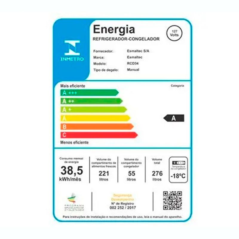 Geladeira-Rcd34-276l-Esmaltec
