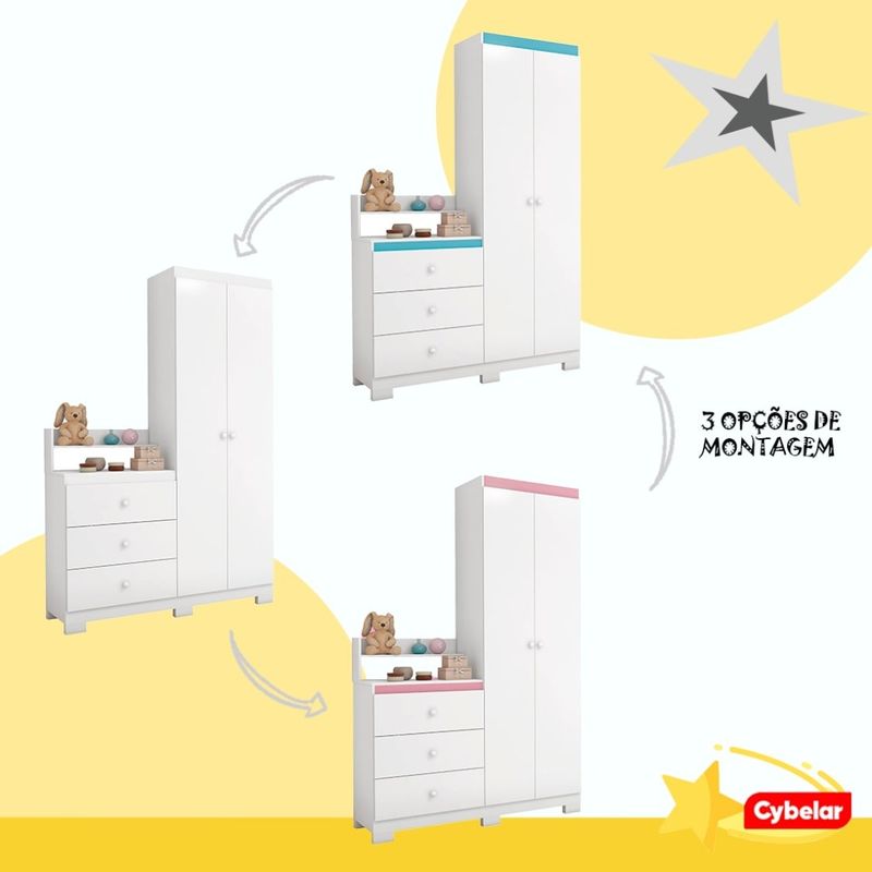 Guarda-roupa-Infantil-Gutti-2p-3g-Moveis-Estrela