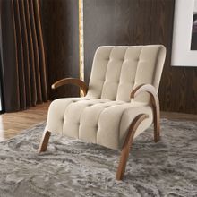 Poltrona Decorativa com Braços e Pés em MDF até 90kg Buzios Viero Móveis 95x65x100cm