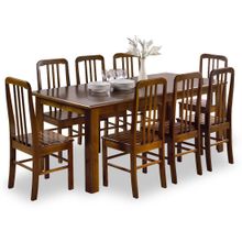 Conjunto Sala de Jantar Mesa e 8 Cadeiras Requinte 90x200cm