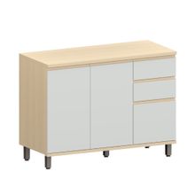 Armário de Cozinha Balcão 3 Portas 2 Gavetas Turmalina 120cm