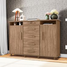 Cômoda Grande Casal 2 Portas 5 Gavetas com Chave Lisboa Plus