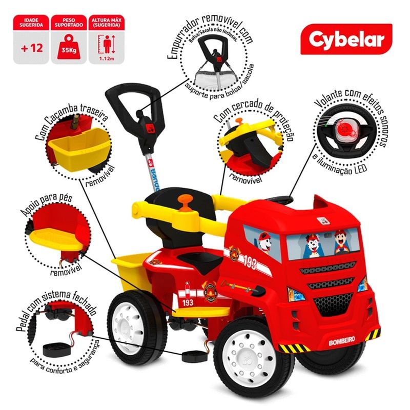 Carro-A-Pedal-Infantil-Caminhao-Bomb-Bandeirante