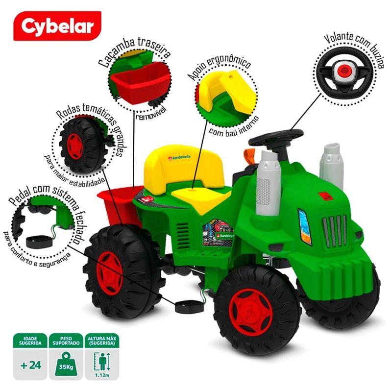 Carro-A-Pedal-Infantil-Trator-Bandeirante