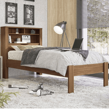 Cama de Solteiro com Baú Prateleira e Tomada 20A Itália