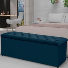 Recamier Calçadeira Casal com Baú Lotus Veludo 1,40m