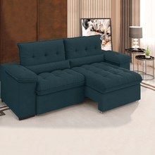 Sofá Retrátil e Reclinável 4 Estágios Suede Veludo Arezzo 100x215x100cm