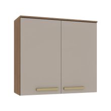 Armário de Cozinha Aéreo 2 Portas 1 Prateleira Cristal 80cm