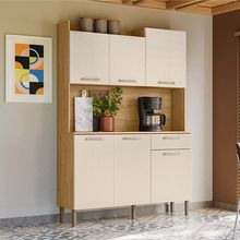 Cozinha Compacta 6 Portas 1 Gaveta Esmeralda 121cm Kits Paraná