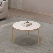 Mesa de Centro e Apoio Redonda MDF com Pés Metálicos 36x69cm