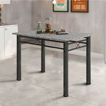 Mesa de Jantar Retangular 4 Lugares Tampo em Granito Copa Cozinha Vitoria Fabone 77x110x75cm