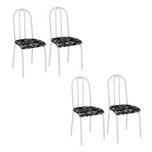 Conjunto de Cadeiras de Aço 4 Peças Copa e Cozinha Anticorrosivo Fabone Braga 94x36x38cm