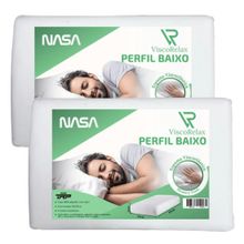 Kit 2 Travesseiros Visco Relax Perfil Baixo Trp Imports 60x11x40cm