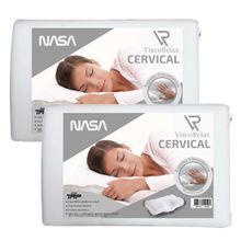 Kit 2 Travesseiros Visco Relax Nasa Cervical Trp Imports 54x12x39,5cm