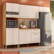 Armário de Cozinha Completa Toscana 9 Portas 100% MDF 250cm