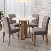 Conjunto Sala de Jantar Mesa e 4 Cadeiras Brusque 103x103cm