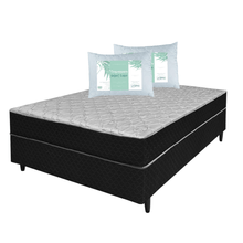 Cama Box Conjugada Casal com Kit de 2 Travesseiros Trento 1,38m