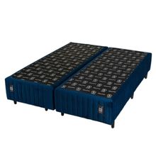 Base Cama Box Sommier Apolospuma Queen Bipartido Blue 158x40x198cm