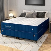 Colchão e Box Apolospuma Queen Size Molas Ensacadas Espuma D30 Blue 158x73x198cm